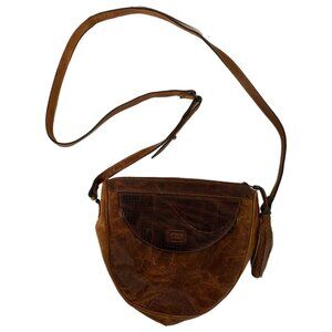Rossi Brown Leather Crossbody Bag Made in Italy Vintage